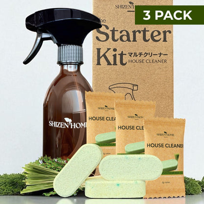 Multi-Cleaner Starter Kit – Reusable Glass Spray Bottle + 3 Refill Tablets (Lemongrass)