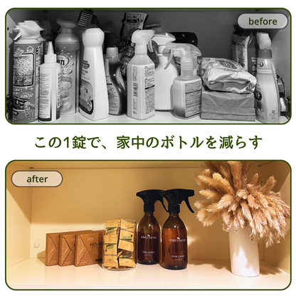 Multi-Cleaner Starter Kit – Reusable Glass Spray Bottle + 3 Refill Tablets (Lemongrass)